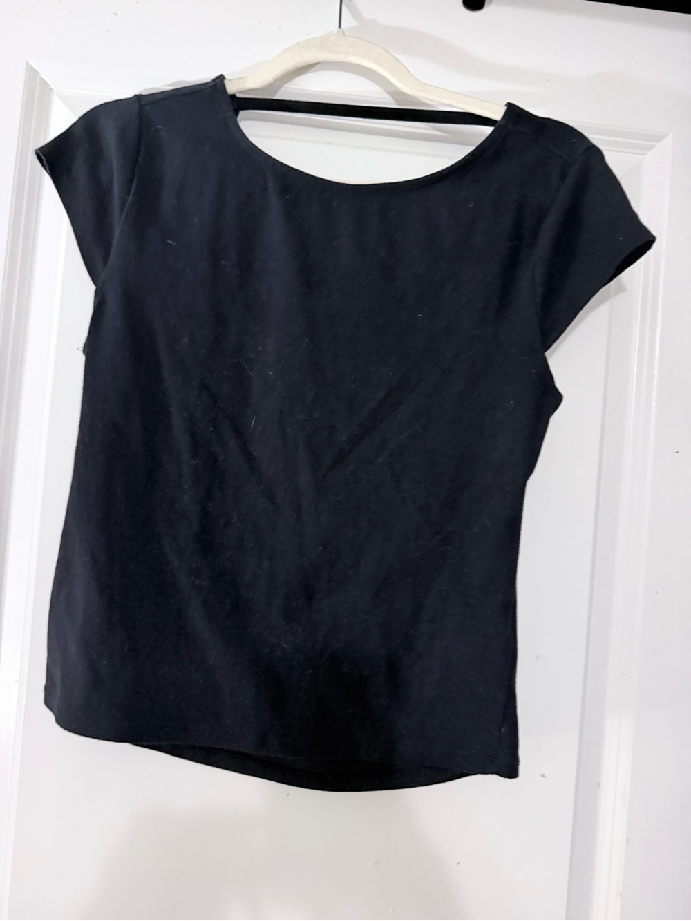Blue Rain Black Short-Sleeve Scoop Neck Top